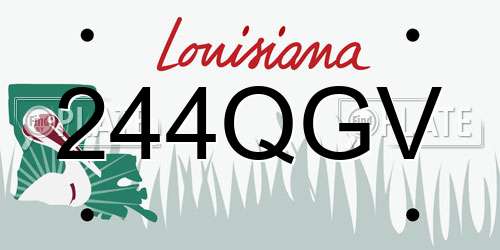 244QGV Louisiana License Plate