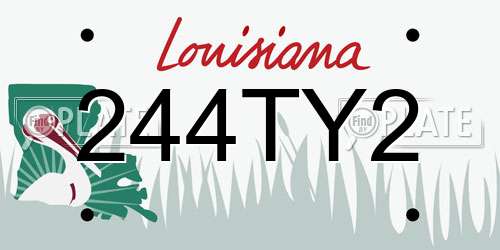 244TY2 Louisiana License Plate