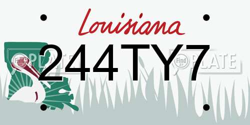 244TY7 Louisiana License Plate