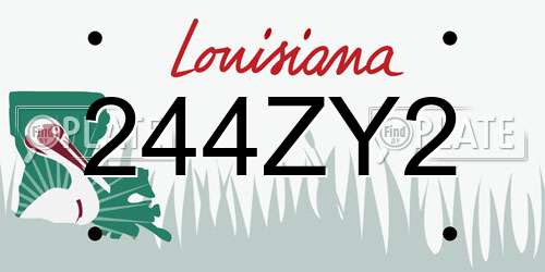 244ZY2 Louisiana License Plate