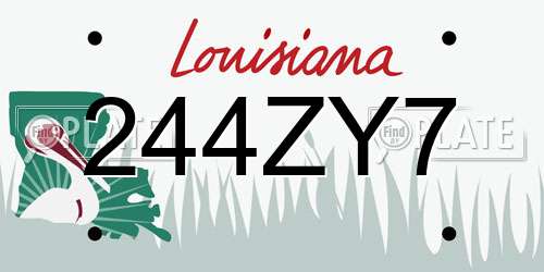 244ZY7 Louisiana License Plate