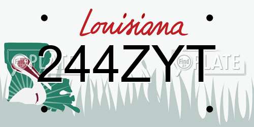 244ZYT Louisiana License Plate