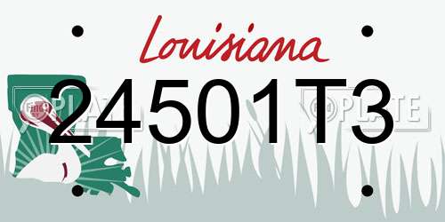 24501T3 Louisiana License Plate