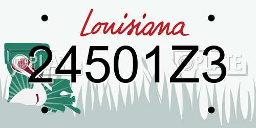 24501Z3 Louisiana License Plate