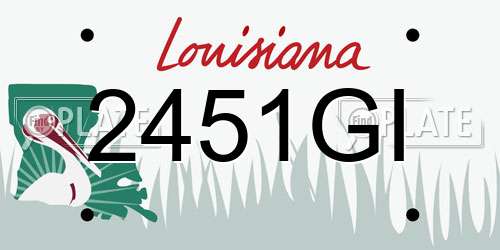 2451GI Louisiana License Plate