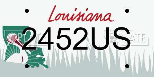 2452US Louisiana License Plate