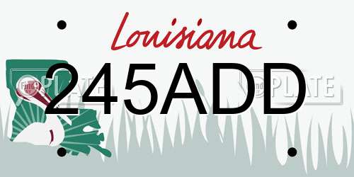 245ADD Louisiana License Plate