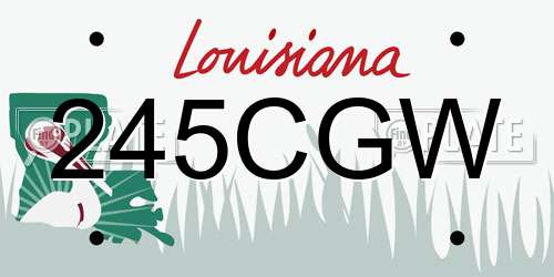 245CGW Louisiana License Plate
