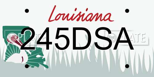 245DSA Louisiana License Plate