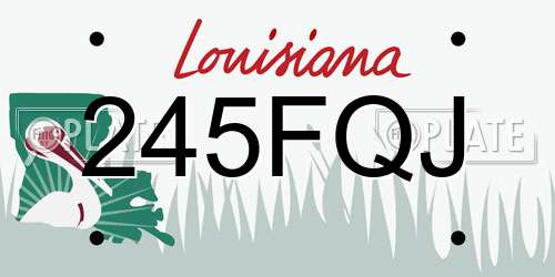 245FQJ Louisiana License Plate