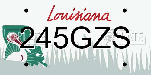 245GZS Louisiana License Plate