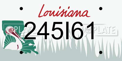 245I61 Louisiana License Plate