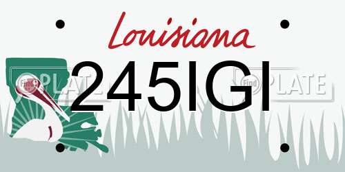245IGI Louisiana License Plate