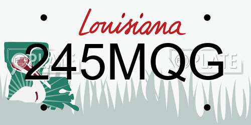 245MQG Louisiana License Plate