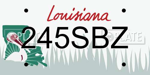 245SBZ Louisiana License Plate