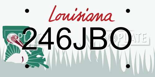 246JBO Louisiana License Plate