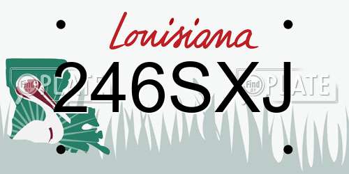 246SXJ Louisiana License Plate