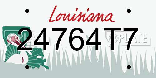 24764T7 Louisiana License Plate