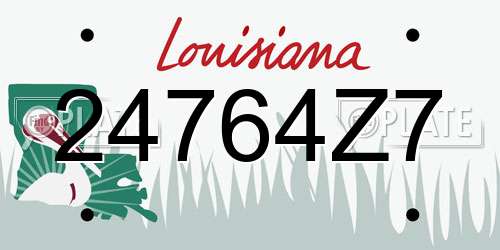 24764Z7 Louisiana License Plate