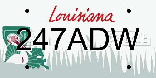 247ADW Louisiana License Plate