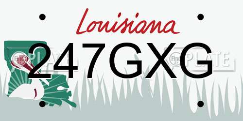 247GXG Louisiana License Plate