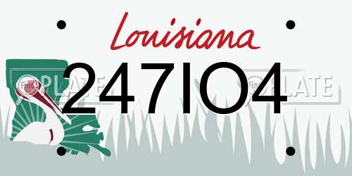 247IO4 Louisiana License Plate