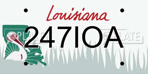 247IOA Louisiana License Plate