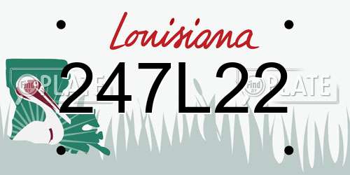 247L22 Louisiana License Plate