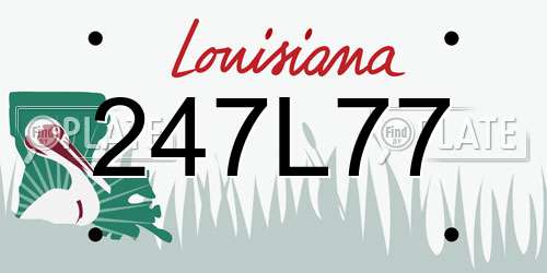 247L77 Louisiana License Plate
