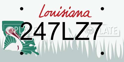 247LZ7 Louisiana License Plate