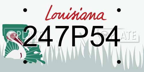 247P54 Louisiana License Plate
