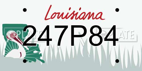 247P84 Louisiana License Plate