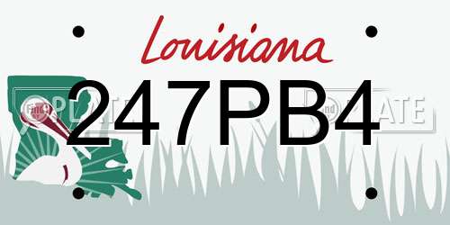 247PB4 Louisiana License Plate