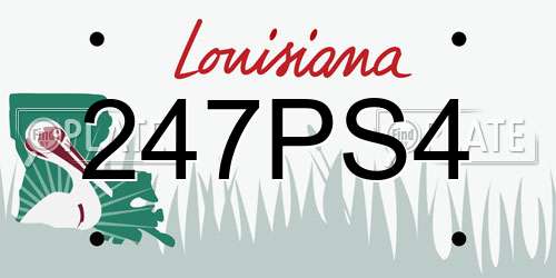 247PS4 Louisiana License Plate