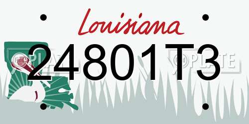 24801T3 Louisiana License Plate