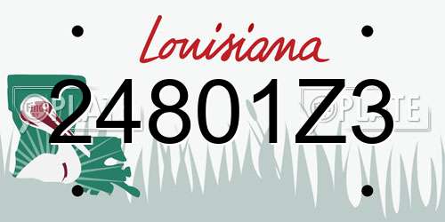 24801Z3 Louisiana License Plate