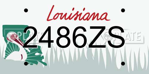 2486ZS Louisiana License Plate