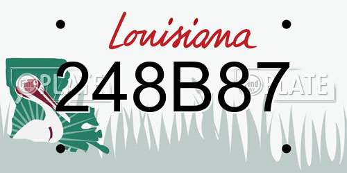 248B87 Louisiana License Plate