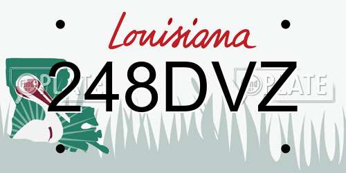 248DVZ Louisiana License Plate
