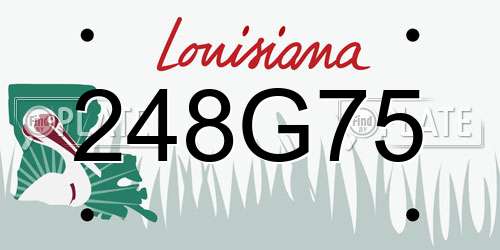 248G75 Louisiana License Plate