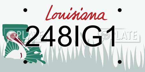 248IG1 Louisiana License Plate