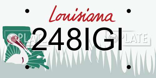 248IGI Louisiana License Plate