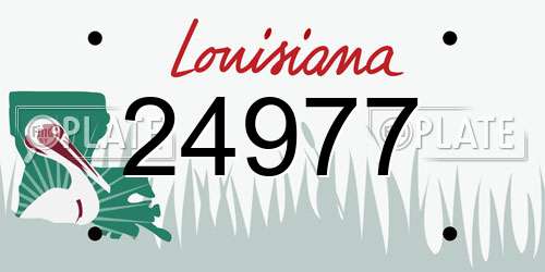 24977 Louisiana License Plate