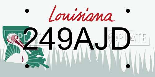 249AJD Louisiana License Plate