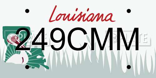 249CMM Louisiana License Plate