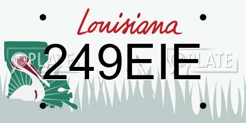 249EIE Louisiana License Plate