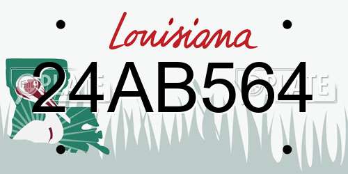24AB564 Louisiana License Plate