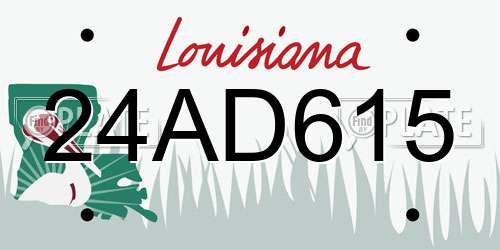 24AD615 Louisiana License Plate