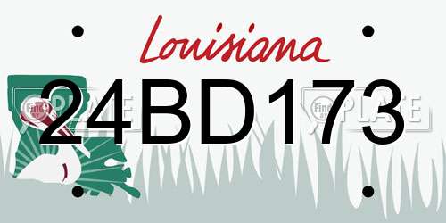 24BD173 Louisiana License Plate