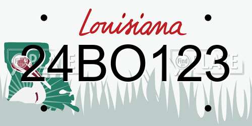 24BO123 Louisiana License Plate
